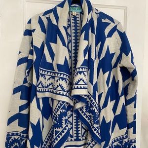 Francesca’s Blue and White Sweater; S